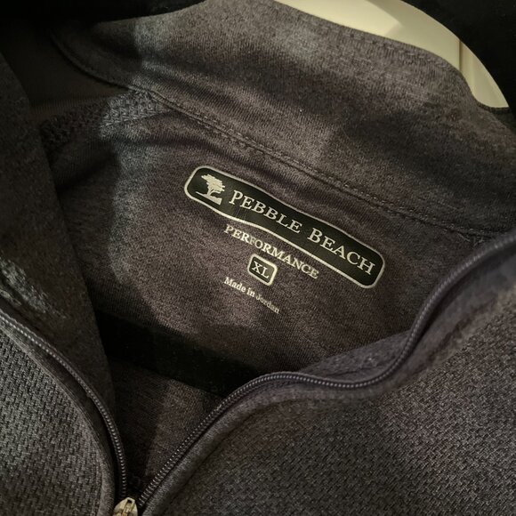 Pebble Beach Performance Gray Quarter Zip Long Sleeve Top Size XL 💗 - Picture 6 of 9